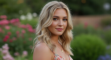 Naklejka premium Golden Hour Bloom AI Generated