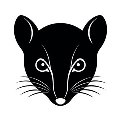 shrew  face silhouette on a white background