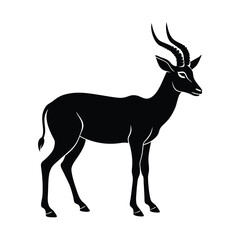 Obraz premium silhouette vector of antelope on white backgrond