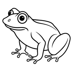 Minimalist Frog Line Art Vector