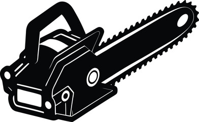 Chainsaw Silhouette Vector | Tool, Lumberjack & Cutting Equipment