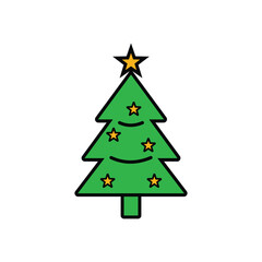 Christmas tree hand drawn illustrations