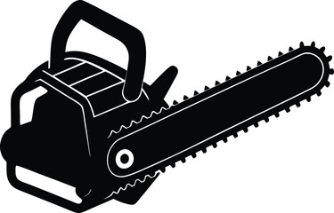 Chainsaw Silhouette Vector | Tool, Lumberjack & Cutting Equipment