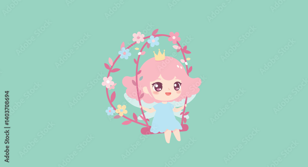 Poster unicorn playing with colorful balls in flat design vector art