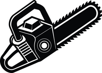 Chainsaw Silhouette Vector | Tool, Lumberjack & Cutting Equipment