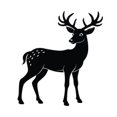 Obraz premium silhouette vector of deer on white backgrond