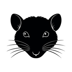vole face silhouette on a white background
