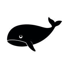 whale face silhouette on a white background