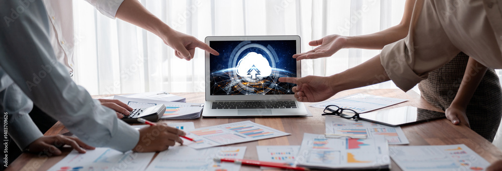 Poster Cloud computing software for brisk remote work and personal data storage