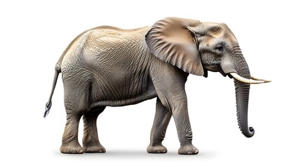 Obraz premium Elephant walking gracefully in a natural habitat showcasing its majestic features during daytime