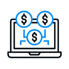 Online Earning Income Earnings Icon Set for Digital Finance and Remote Work