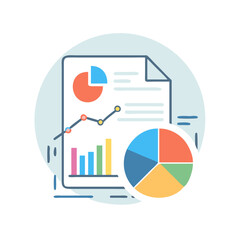 Pie Chart Report Analytics Data Icon Set for Business and Financial Insights