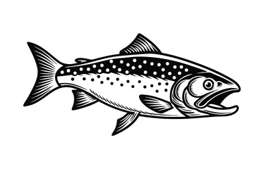 Arctic char fish vector silhouette