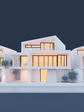 functionalist modern houses, AI generated
