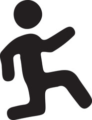 Black silhouette of a running man icon. Ideal for fitness, sports, marathon, health apps, workout, and activity tracking designs.