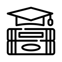 graduation cap line icon