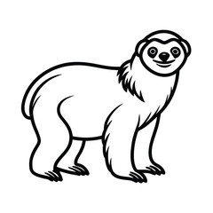 silhouette vector of sloth on white backgrond