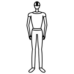 Vector silhouette of a mannequin in a relaxed, casual stance, arms loosely hanging by the sides
