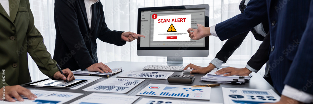 Aufkleber cyber security software show alert of cyber attack for protection brisk. danger from virus, phishing