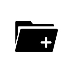 Folder with plus sign symbolizing the creation of new folders