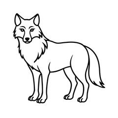Obraz premium wolf line art vector on white background
