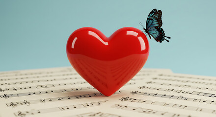 Heart's Melody: A Blue Morpho's Kiss AI Generated