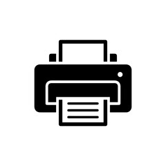 Printer Icon with Paper Representing Print Interface Functionality