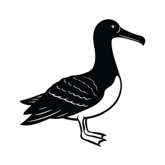 Albatross Silhouette Vector | Black and White Albatross Bird Illustration Design