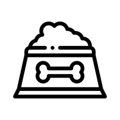 dog bowl line icon
