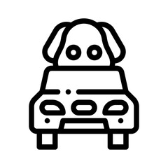 Obraz premium dog car line icon