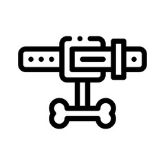 dog leash line icon