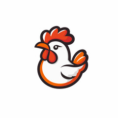 Outline rooster icon. Chicken, rooster line icon. Chicken linear logo.  Farm symbol. Chicken icon vector illustration isolated
