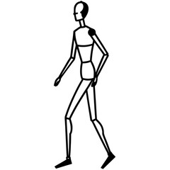 Vector silhouette of a mannequin in a walking pose
