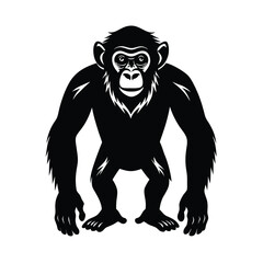 Fototapeta premium silhouette vector of chimpanzee 