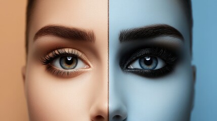 Fototapeta premium Mascara before and after