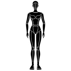 Vector silhouette of a mannequin standing in a neutral