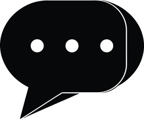 Chat Message Silhouette Vector | Communication, Talk & Social Icon