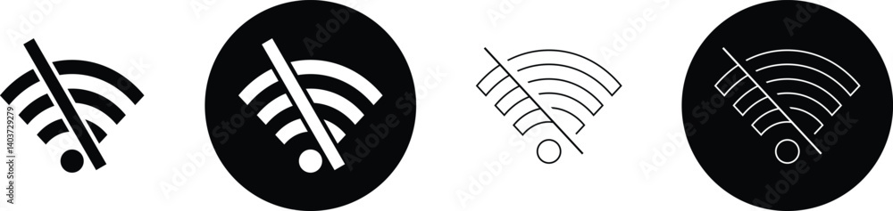 Poster internet error symbol. no internet icon vector illustration.