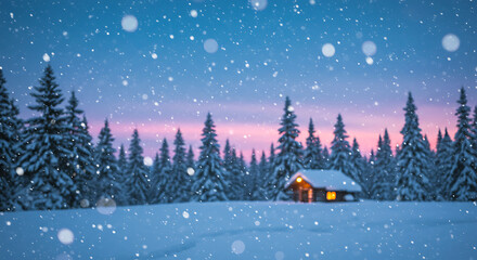 Fototapeta premium Winter's Ember Glow AI Generated