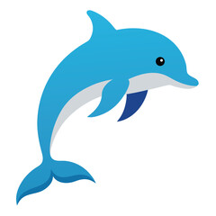 Fototapeta premium Dolphin Vector Illustration, Cartoon Aquatic Animal Graphic