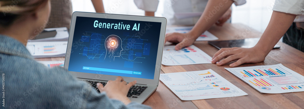 Aufkleber Generative AI virtual assistant tools for prompt engineer and user for ease of engage artificial intelligence AI technology help people to work with generative AI functions by prompting the AI brisk
