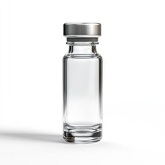 Empty clear glass vial with metal cap (1)