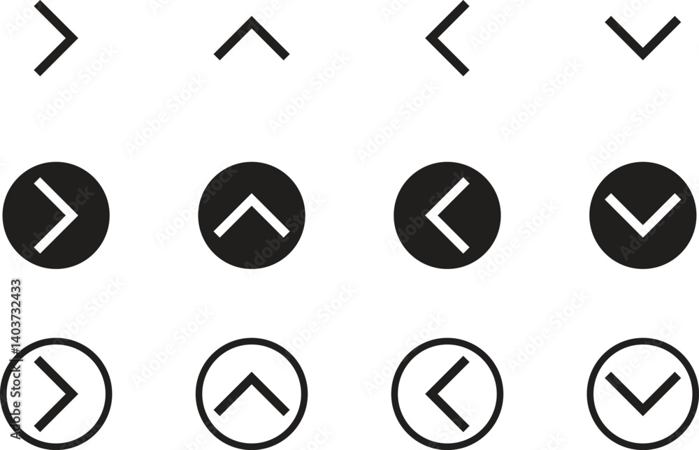Poster direction arrow symbol. up down right left pointer symbol vector illustration.