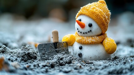 Adorable Snowman Building a Winter Wonderland