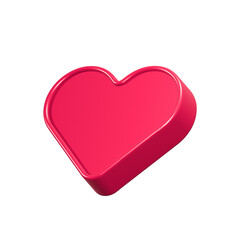 love icon red color 3d symbol rendering