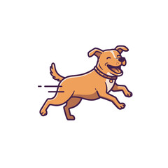 Happy brown dog running and smiling