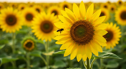 Obraz premium Golden Hour Buzz AI Generated