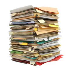 Stacked documents and files on a Transparent background showcasing organization and paperwork, Stack Documents , Files, PNG background