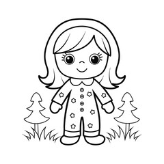 Cute Penguin in Winter Hat with Tree Setting