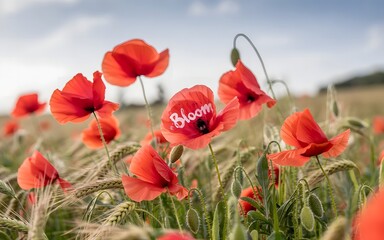 Obraz premium Red Poppy Flower in Bloom - Close-Up Nature Photography